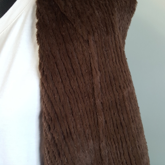 NEW Suede Faux Fur Open Vest Marc New York (L) - Picture 3 of 9